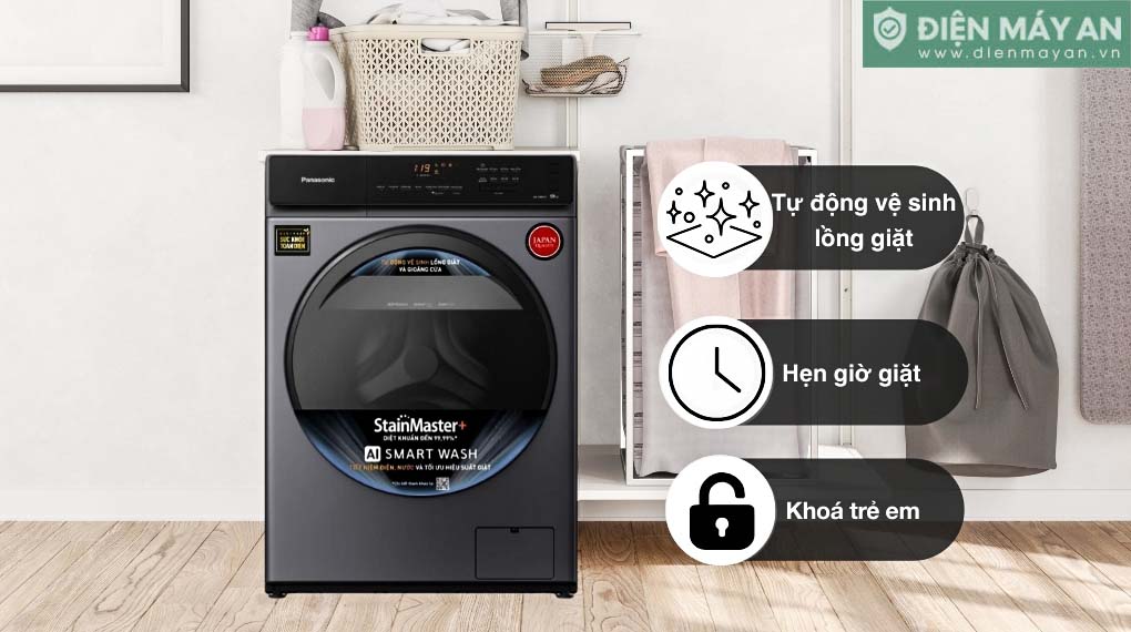 Máy giặt Panasonic Inverter 9 kg NA-V90FA1LVT